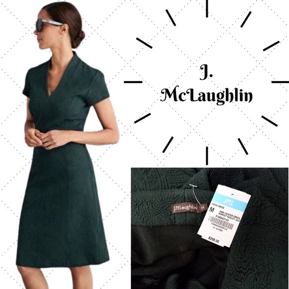 J. McLaughlin Dresses & Skirts - NWT J. MCLAUGHLIN Ivana Dress - Dark Hunter Green Paisley Jacquard - Women's M